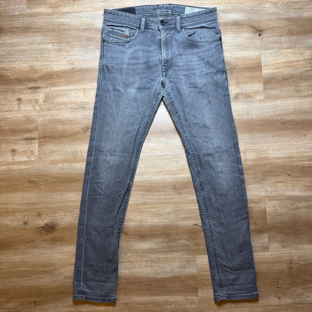 Diesel Thommer Jeans Men 32x32 Charcoal Gray Slim Skinny Stretch 0859X Denim